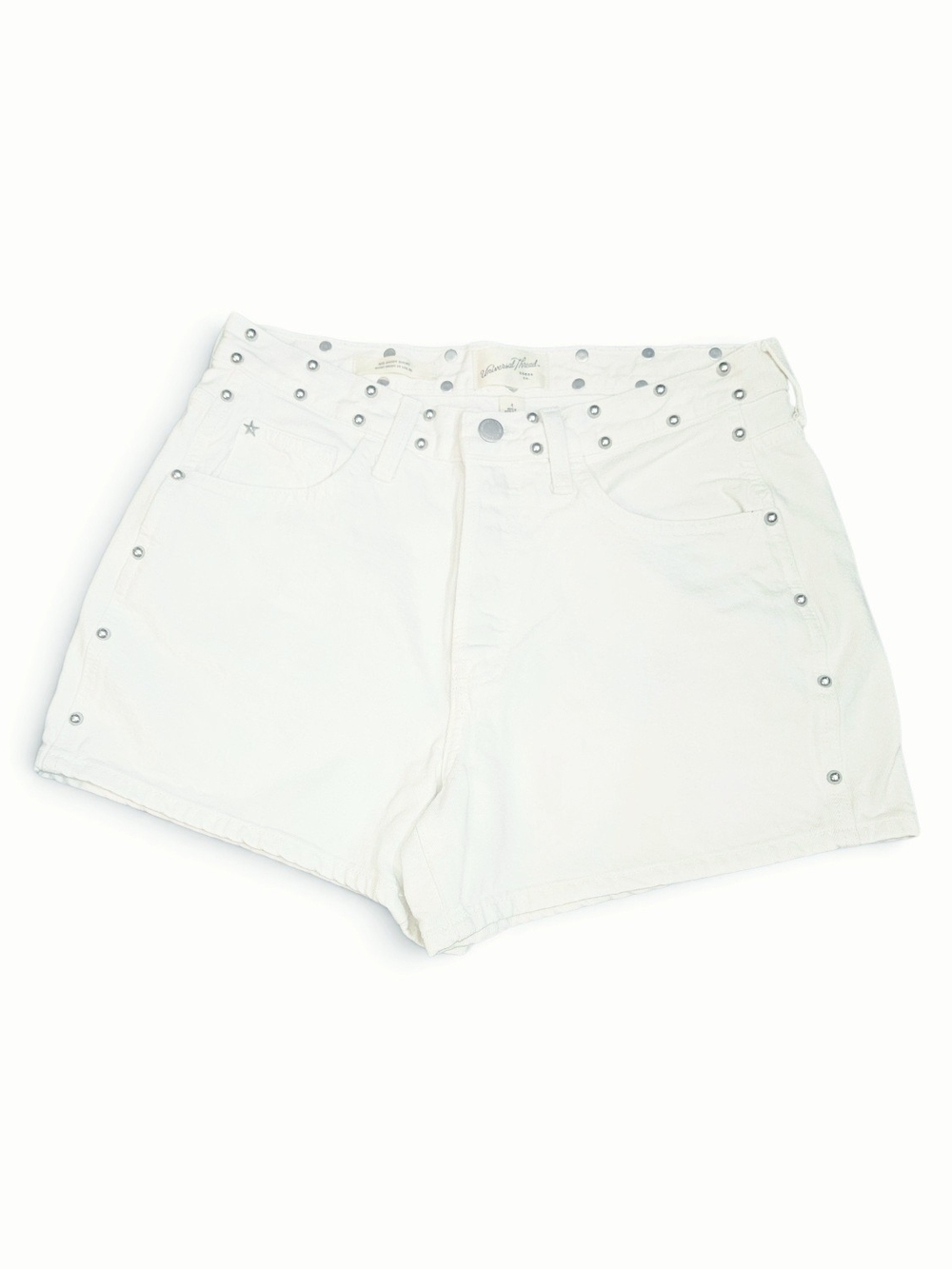 Universal Thread White Studded Denim 90s Baggy Shorts Size 4